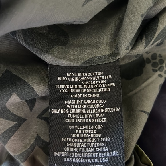 Mens military field jacket w/patch pocket - small - Picture 3 of 3